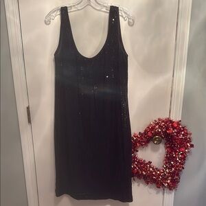 Elegant Black Sequin Sheath Dress